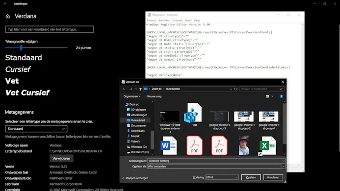 Windows 10 lettertype aanpassen