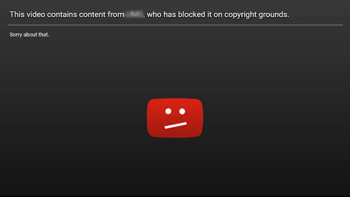 YouTube kan je video blokkeren op basis van een copyrightmelding.