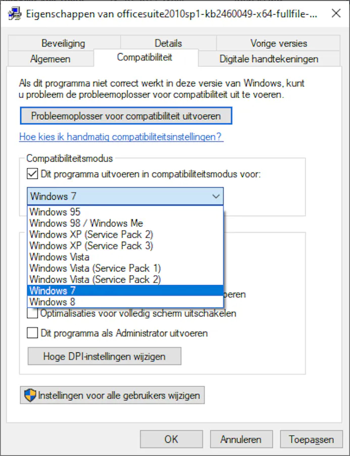 Met de uitgebreide compatibiliteitsmodus van Windows 10 kun je oudere programma’s draaien, en dat gaat zelfs helemaal terug tot Windows XP.