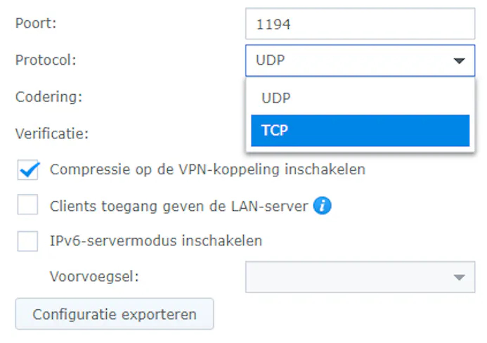 Tip 03 Standaard gebruikt OpenVPN het udp-protocol, maar je kunt ook tcp instellen.