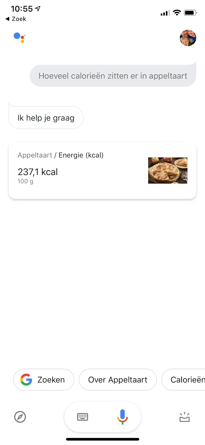 Tip 06 Hoeveel calorieën zitten er eigenlijk in dat ene gerecht? Google Home kan het je vertellen.