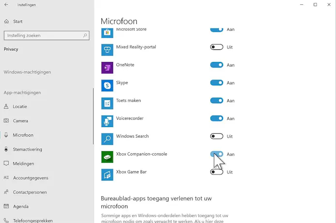 Veel apps in Windows 10 hebben helemaal geen microfoon nodig om te functionerem, wees hier dus kritisch
