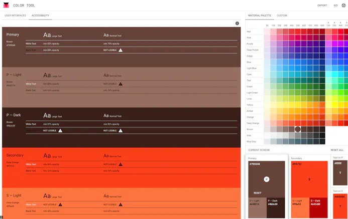 10 Color Tool waarschuwt wanneer de leesbaarheid in het gedrang komt.
