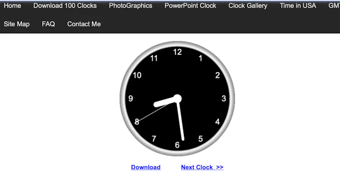Op Matsclock vind je honderd verschillende Flash-klokken om toe te voegen in je Powerpoint-presentatie.