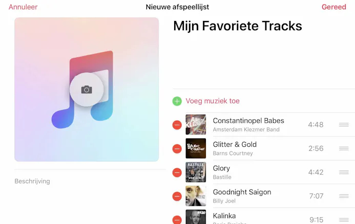 Voeg tracks naar smaak toe aan je afspeellijst voor iTunes in iOS