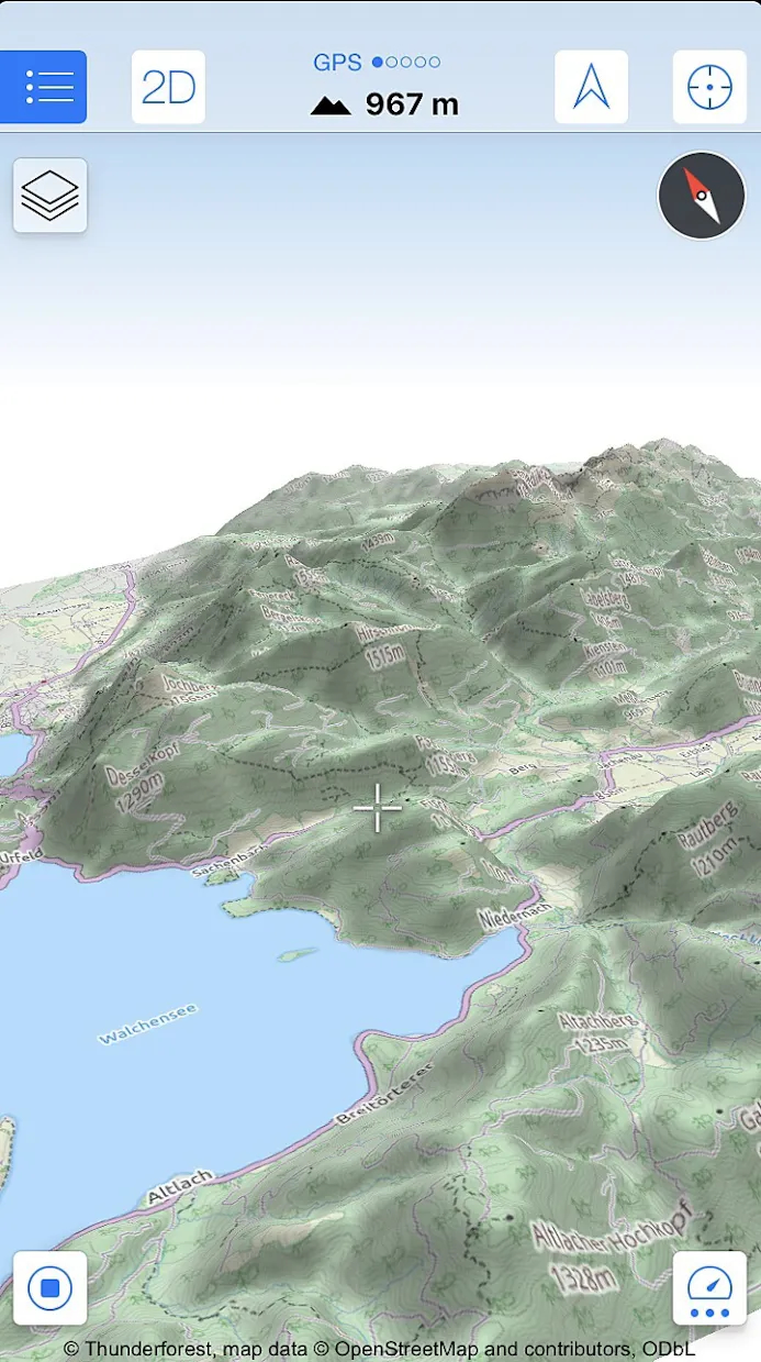 Navigeren in 3D is vooral praktisch in bergachtig gebied