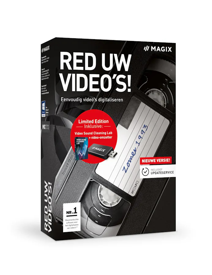 MAGIX Red uw video’s is een gebruiksvriendelijk pakket om je kwetsbare video’s veilig te stellen.