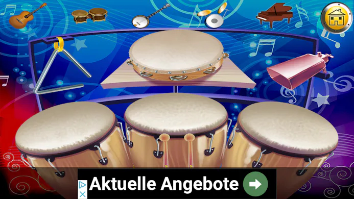 Tip 07 Een leuke app voor kinderen: met Music Sparkles heb je een paar virtuele instrumenten tot je beschikking.