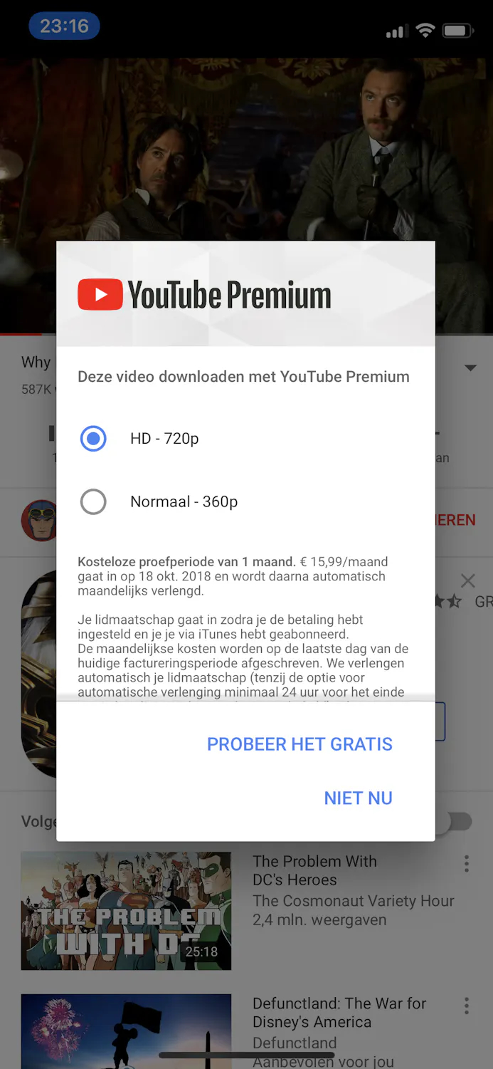 Je moet er een flinke duit voor in het zakje doen, maar met YouTube Premium kun je eindelijk offline YouTube-filmpjes bekijken.