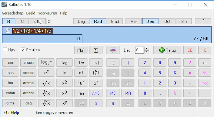 Kalkules is een uitstekende aanvulling op de rekenmachine van Windows.
