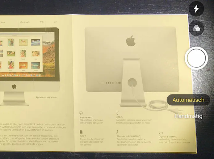 Tijdens het scannen naar macOS Mojave verzorgt je iOS 12-apparaat de randdetectie