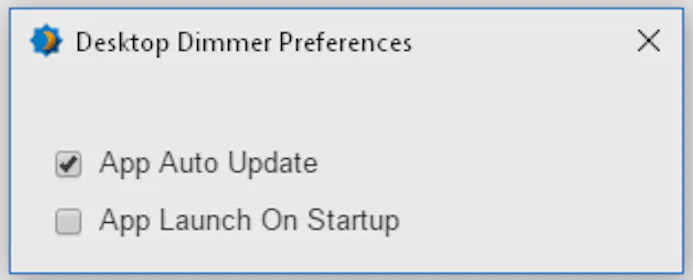 Desktop dimmer heeft slechts twee voorkeuren.