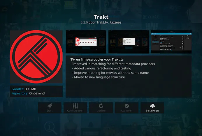 Van Trakt.tv bestaat er een officiële Kodi-uitbreiding.