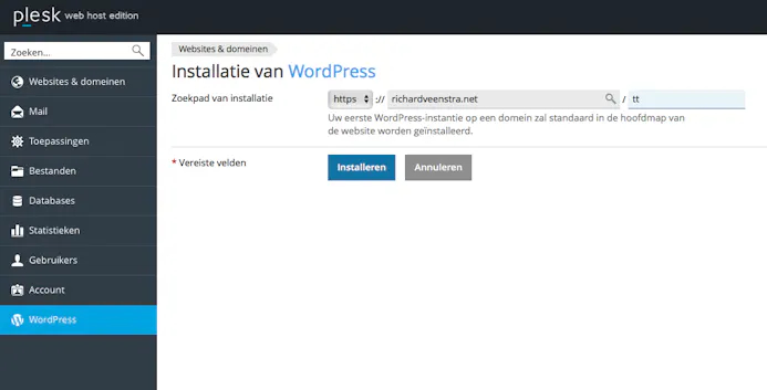 Tip 03 Sommige hosts kunnen WordPress automatisch installeren.