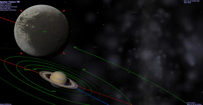 Met Celestia Space kun je héél veel informatie zien over planeten en andere hemellichamen.