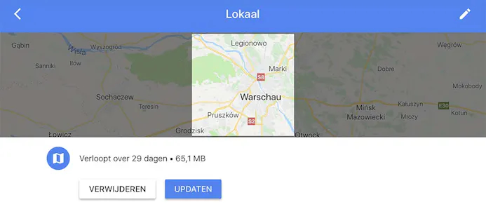 Download kaartdelen voor offline gebruik in Google Maps