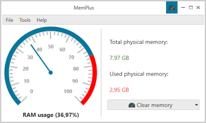 Tip 03: Met één druk op de knop maakt MemPlus werkgeheugen voor je vrij.