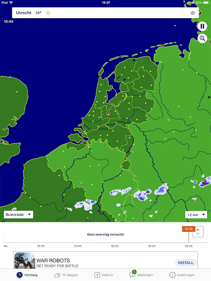 Het aloude Buienradar blijft nog steeds een prima indicatie voor het weer in Nederland