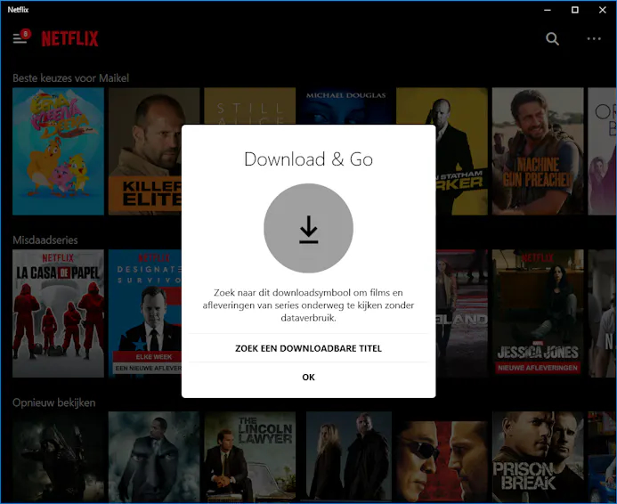 Tip 05 De Windows-app van Netflix heeft een handige downloadfunctie.