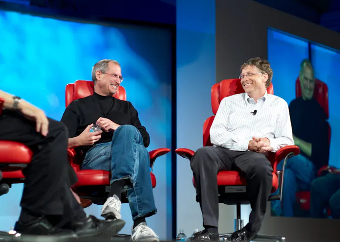 Steve Jobs en Bill Gates stonden ooit lijnrecht tegenover elkaar tot de verzoening in 1997.