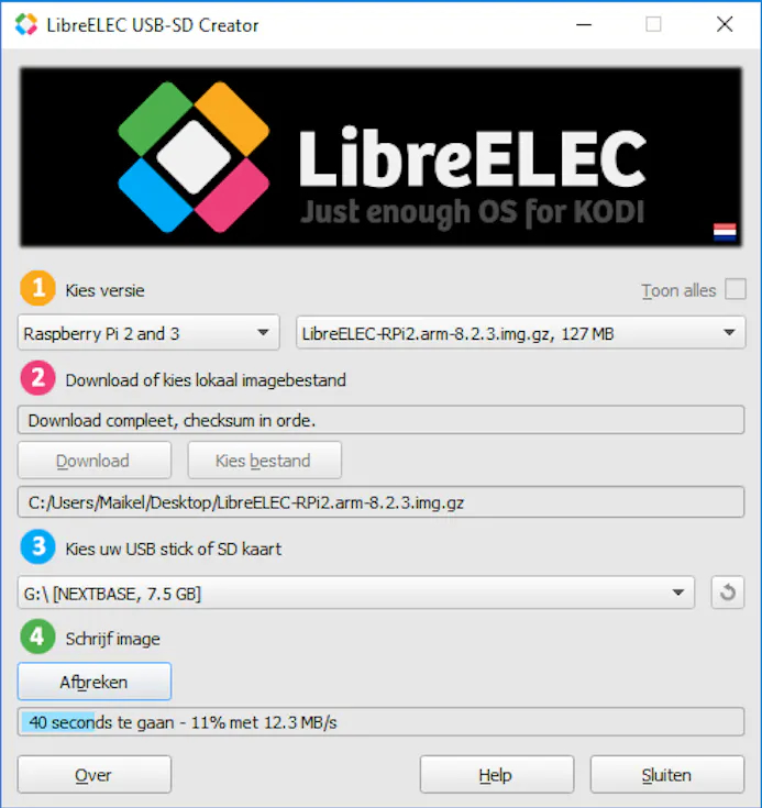 Prepareer een micro-sd-kaart om een Raspberry Pi te voorzien van LibreELEC.