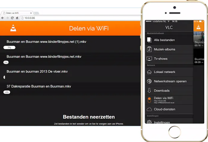 Stuur videobestanden met de VLC-app draadloos naar je iPhone of iPad.