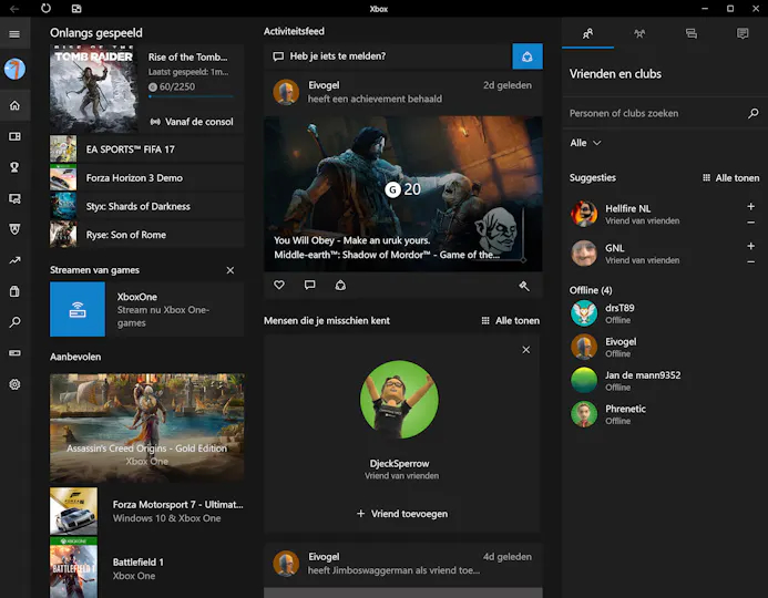 Met de Xbox-app kun je onder meer streamen en het aanbod in de Store bekijken.