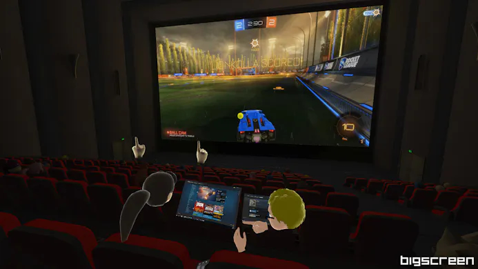 Je pc-scherm wordt geprojecteerd op een virtueel theaterscherm in Bigscreen.