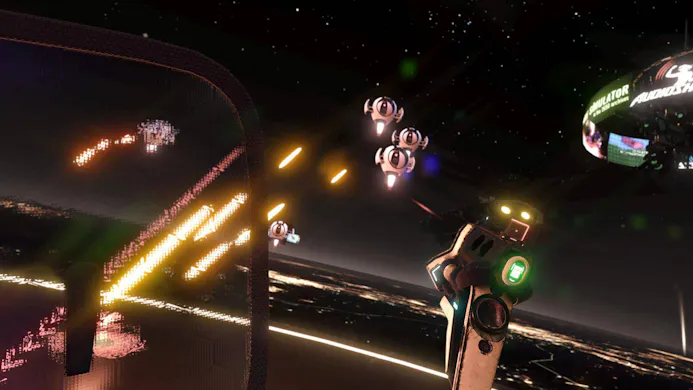 ‘Echt’ gamen kan met Space Pirate Trainer, verdedig je tegen hordes vliegende robots.