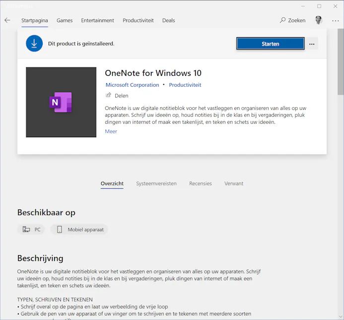 Tip 01 Wij gaan aan de slag met de app OneNote voor Windows 10.