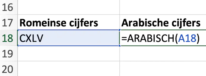 De formule Arabisch is de tegenhanger van Romeins.