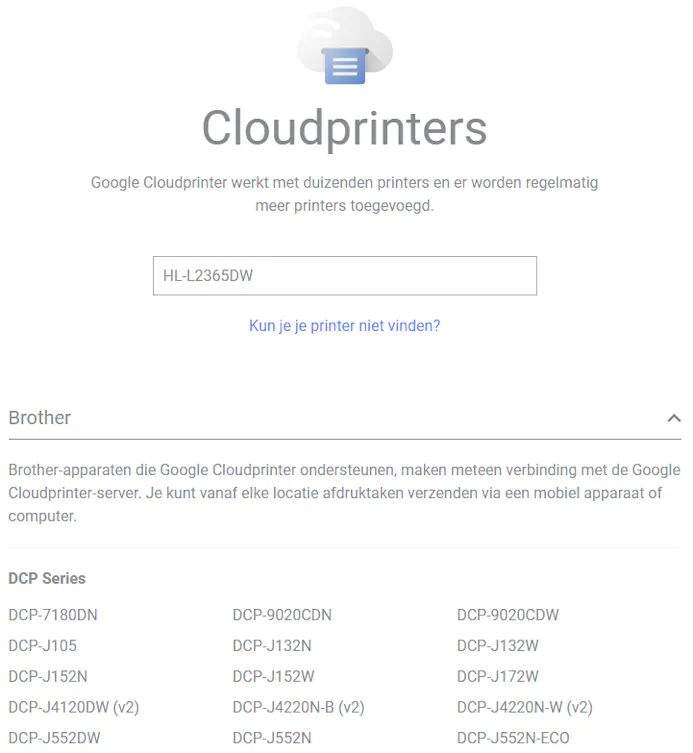 Tip 05 Zoek op of je printer geschikt is en hoe je Google Cloudprinter configureert.