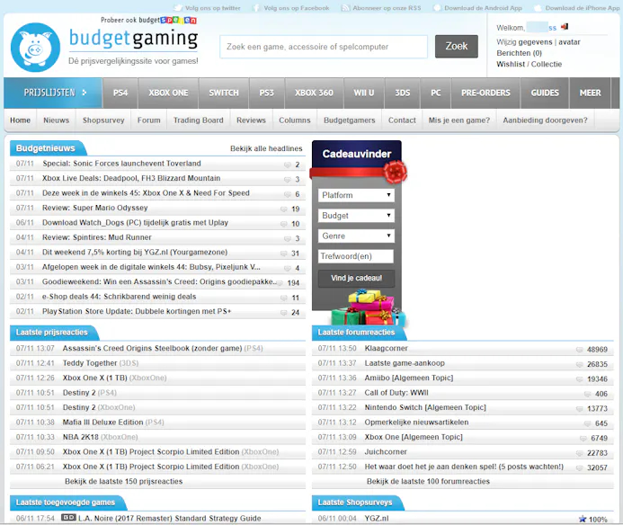 Op Budgetgaming.nl vergelijk je gemakkelijk de prijzen van games uit de Nederlandse winkels.