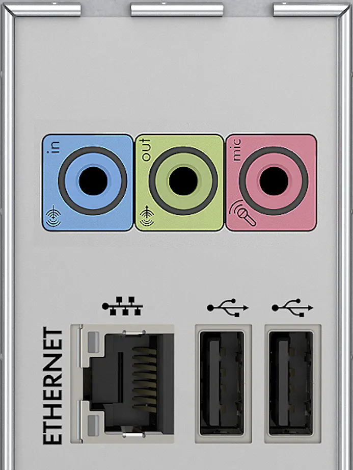 Tip 03 Gebruik de blauwe lijningang van je pc om een versterker of platenspeler aan te sluiten.