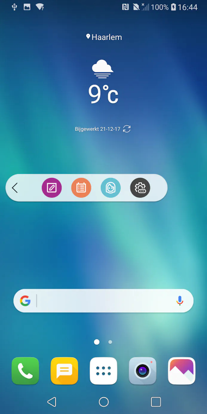 De zwevende balk en kleurcalibratie in Android 7.1.