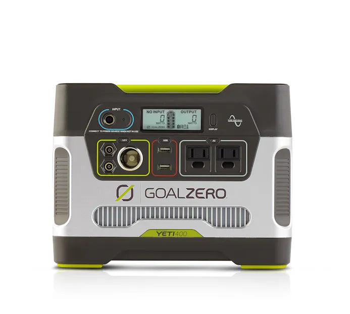 Tip 07 De Goal Zero Yeti 400 beschikt over twee mobiele stopcontacten.