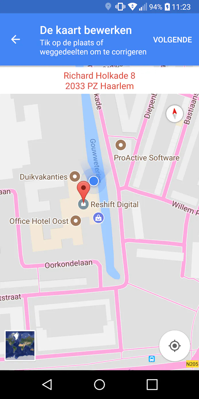 wegen aanpassen in google maps