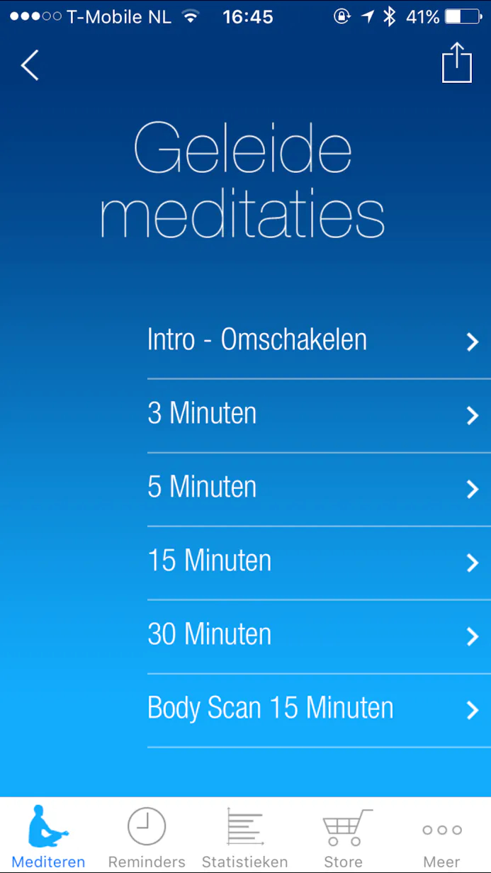 Tip 04 Nederlandstalige meditaties maken deze app heel toegankelijk.