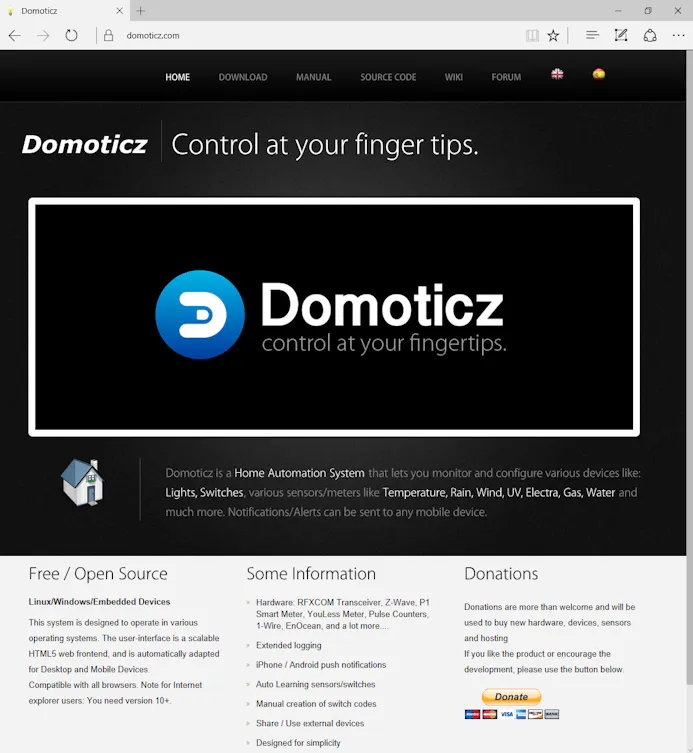 02 Domoticz is een gratis en open-source platform voor domotica dat behalve op Mac en pc ook op een Raspberry of nas geïnstalleerd kan worden.