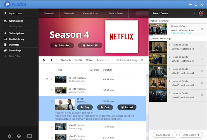 08 PlayOn is een moderne videorecorder dat onder andere streams van Netflix opslaat.