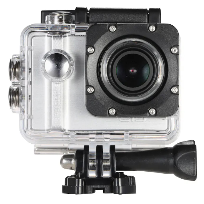 Met de waterdichte case kan de actioncam tot 30 meter onder water gebruikt worden.