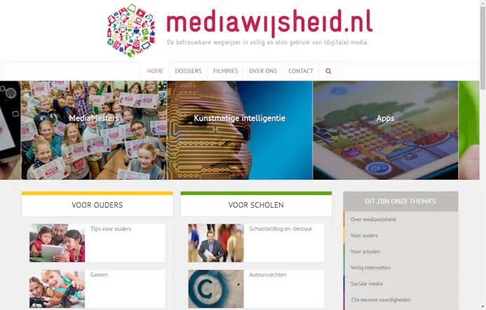 Op Mediawijsheid.nl vind je adviezen en informatie over digitaal mediagebruik.