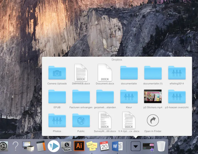 In macOS sleep je de synchronisatiemap naar je Dock voor extra snelle toegang.