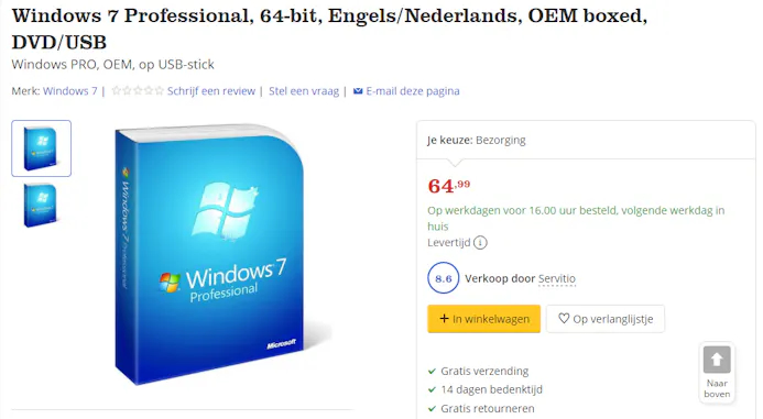 De voorraad is niet oneindig, maar je kunt nog Windows 7 kopen.