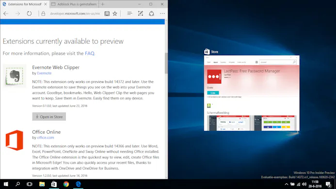 Browserextensies zijn gekoppeld aan de Windows Store, dus heb je een Microsoft-account nodig.