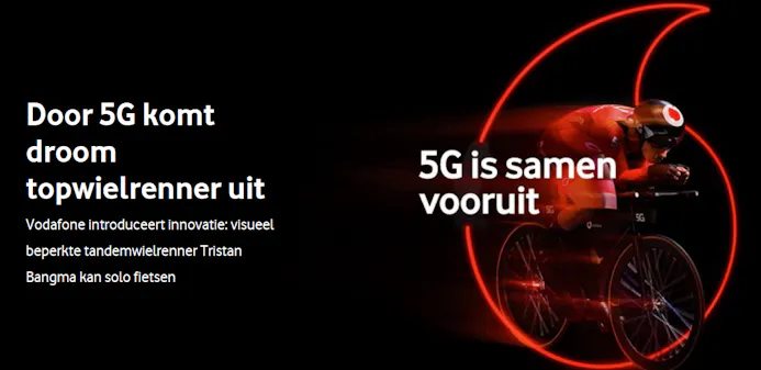 Ondanks dat Nick Read VodafoneZiggo’s 5G als 4G met een 5G-stempel omschreef, draait de marketingmachine van de provider stug door.