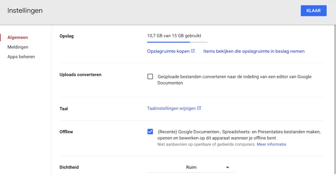 In Chrome kun je  aanvinken dat je recente Google-documenten offline wilt bewerken.
