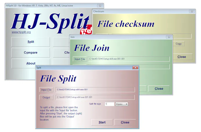 Splits een bestand in meerdere delen met HJSplit.