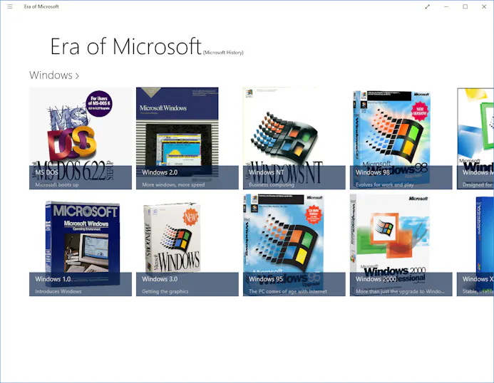 Tip 06 De geschiedenis van de bekende Microsoft-producten in een notendop.