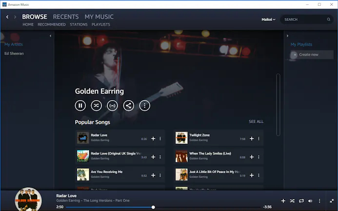 Net als bij Spotify is er van Amazon Music ook een desktopversie beschikbaar.